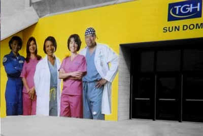 TGH Outdoors showing employees after Fran's makeup services were performed.